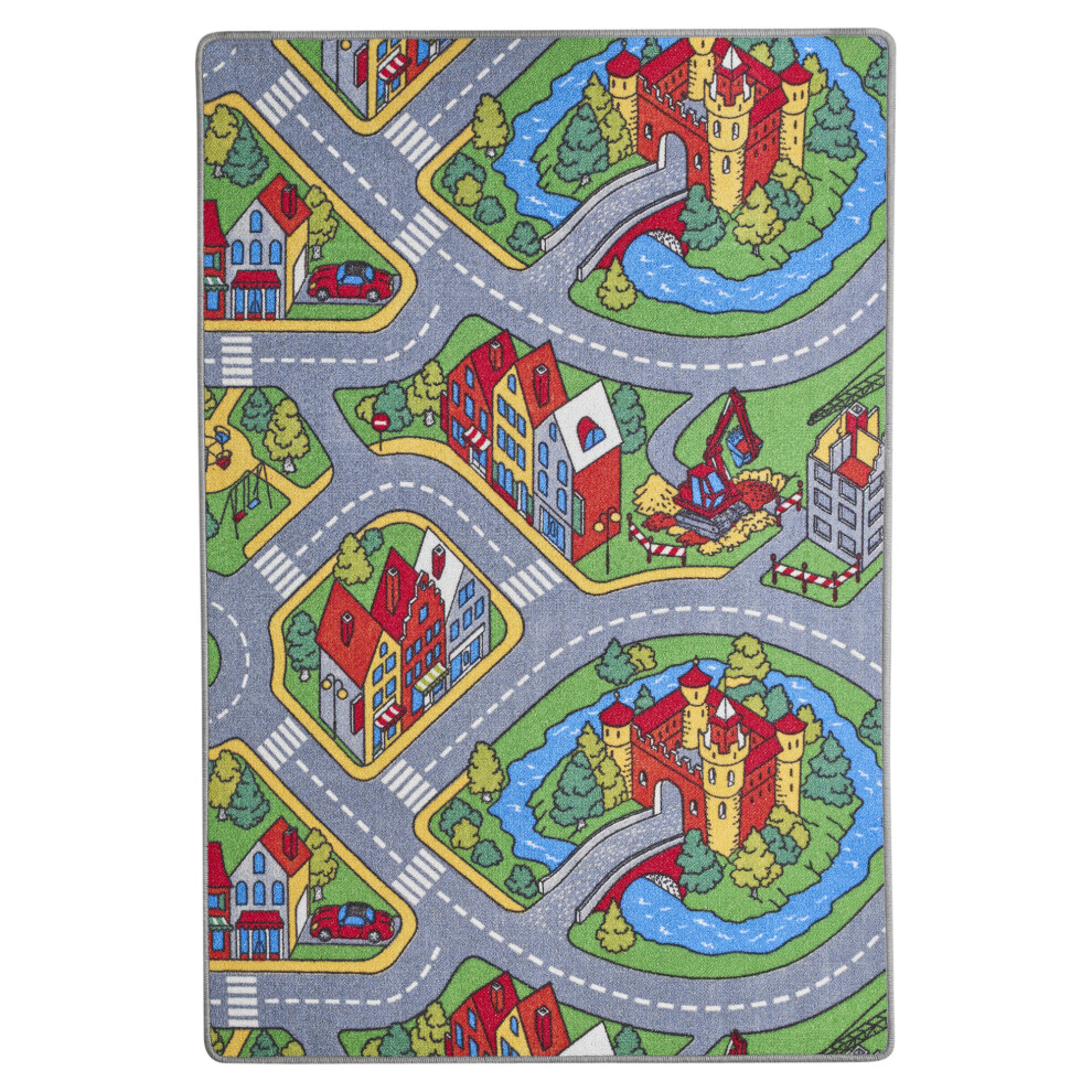100 X 150Cm Kids Town Play Cars Carpet Rug Play Fun Boys City Playmat Urbn-Toys