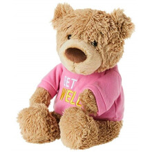 GUND Get Well T-Shirt mit Botschaft, Teddybr, Stofftier, Plsch, Rosa, 31,8 cm