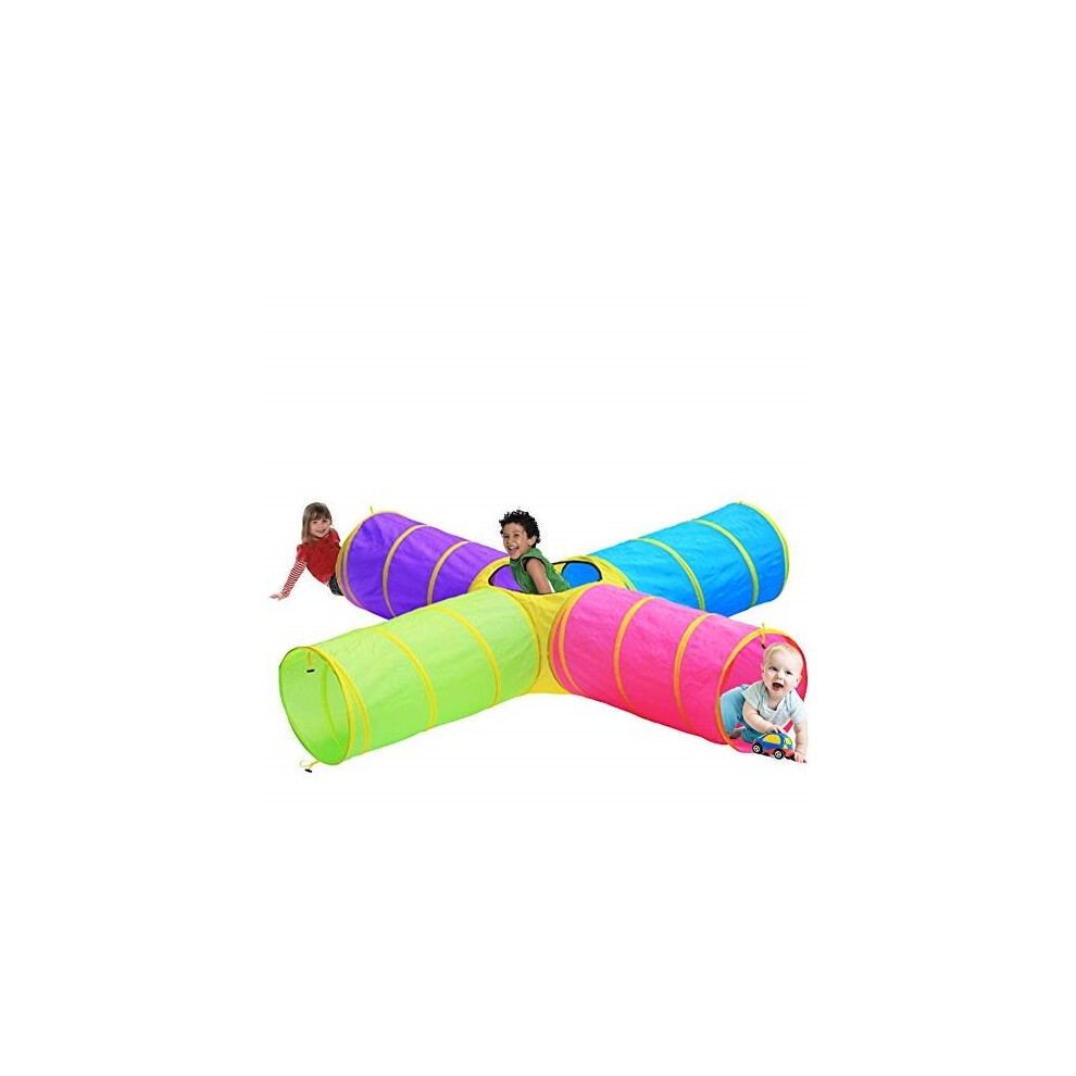Hide N Side Kids Play Tunnels Indoor Outdoor Crawl Through Tunnel for Kids Dog Toddler Babies Children Pop up Tunnel Gift Toy (Multi 4 Way)-image-OPC-P7YVF79-NEW