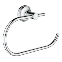 Grohe 40657001 Essentials Authentic Metal 9.25-in. Toilet Paper Holder, StarLight Chrome