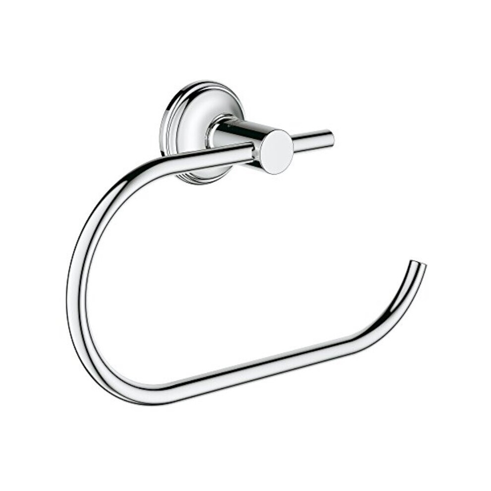 Grohe 40657001 Essentials Authentic Metal 9.25-in. Toilet Paper Holder, StarLight Chrome