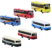 BS150, 6 uds., modelo fundido a presiσn, autobuses, coche, escala 1:160 N, diseρo de paisaje urbano, paisaje ferroviario, diseρo de tren DIY, acc