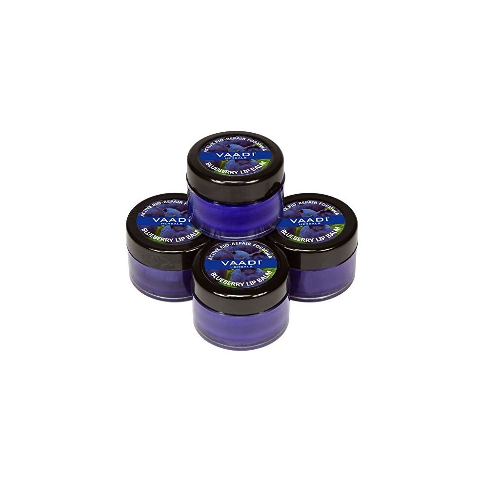 Vaadi Herbals Value Lip Balm, Blueberry, 4 X 10G