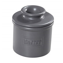 Butter Bell - The Original Butter Bell Crock by L. Tremain, French Ceramic Butter Dish, Café Matte Collection, Steel Gray