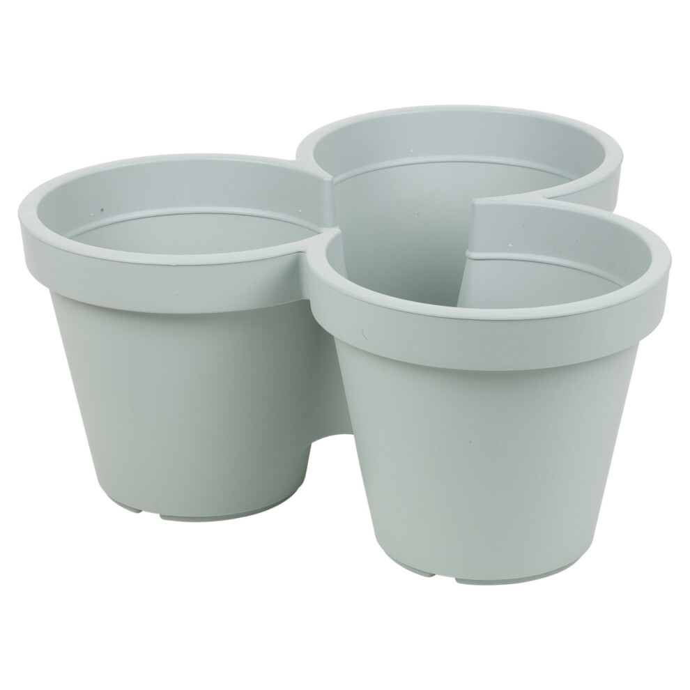 (Eggshell Blue) Plastic 3 Plants Flower Pots Pot Holder Flowers-image-OPC-P7YVW9S-NEW