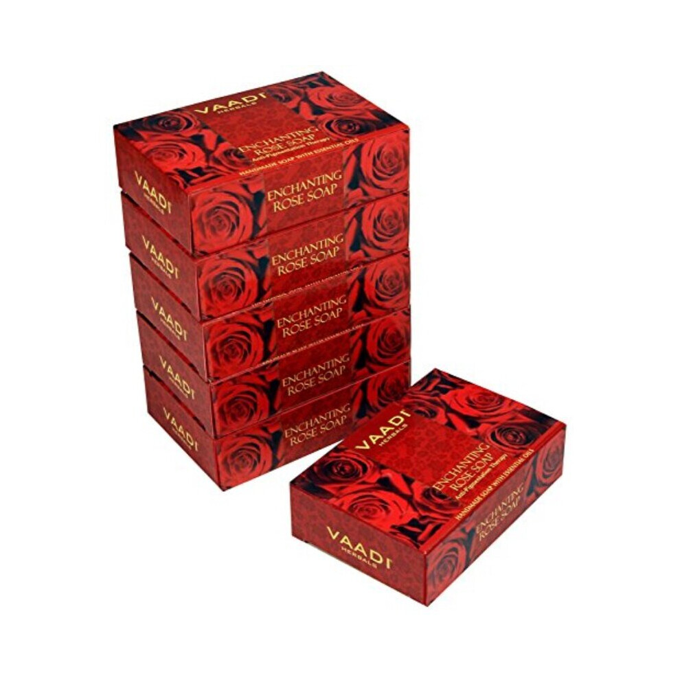 Vaadi Herbals Enchanting Rose Soap With Mulberry Extractl, 75Gms X 6