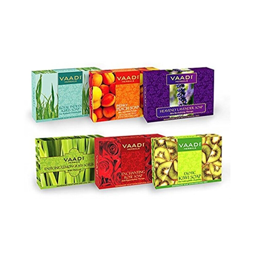 Vaadi Herbals Exotic Flavors Luxurious Handmade Herbals Soaps, 75G (Pack Of 6)