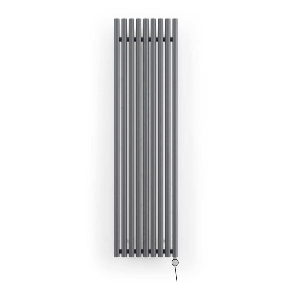 Terma Rolo-Room - Modern Grey Vertical Electric Radiator H1800mm X W480mm 1000W Thermostatic 5901804743177
