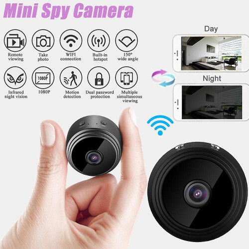 1080P HD Mini Wireless WiFi IP Camera with Night Vision, 150 Wide View, Hotspot WiFi, Motion Detection & Remote Viewing for Home Security 1