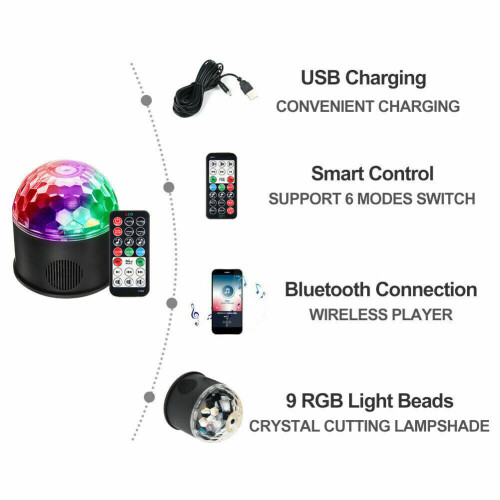 Mini RGB LED Party Light Pub Disco Party Effect Lamp With Remote Controller 2