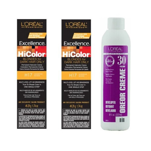 L’Oréal Paris (H17 (2pks) & 30 Vol. Dev. 8oz) L'Oreal HiColor Sandstone Blonde H17