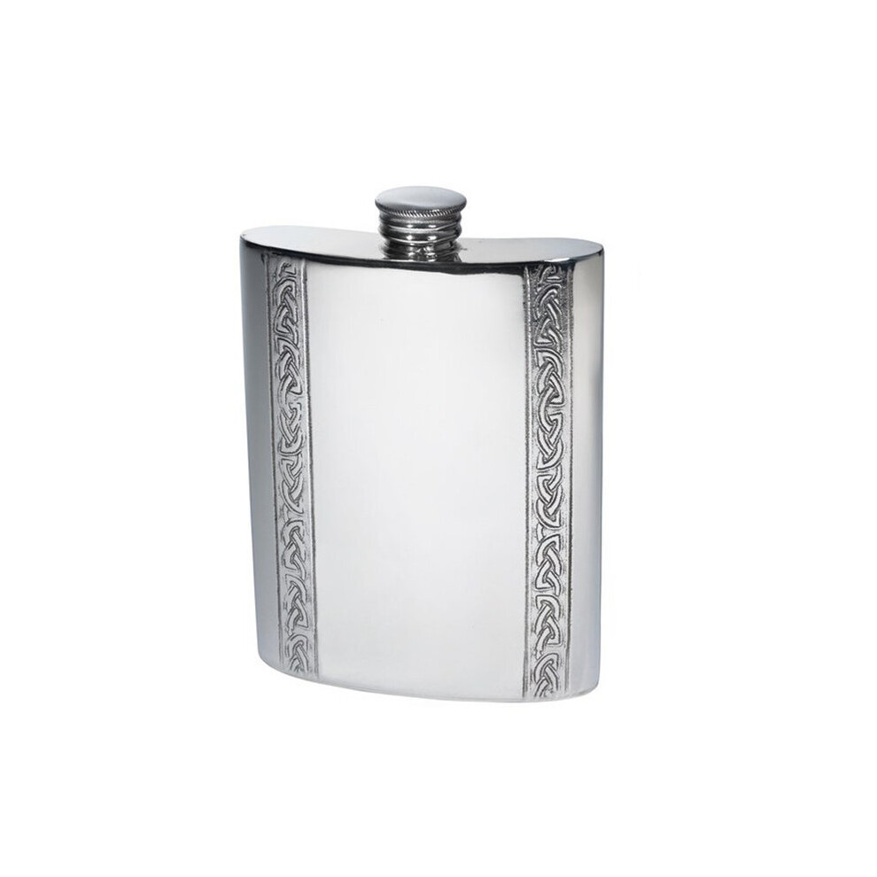 Vertical Celtic bands 6oz pewter flask-image-OPC-P7YX957-NEW