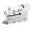 Silver plated steam train money box 1