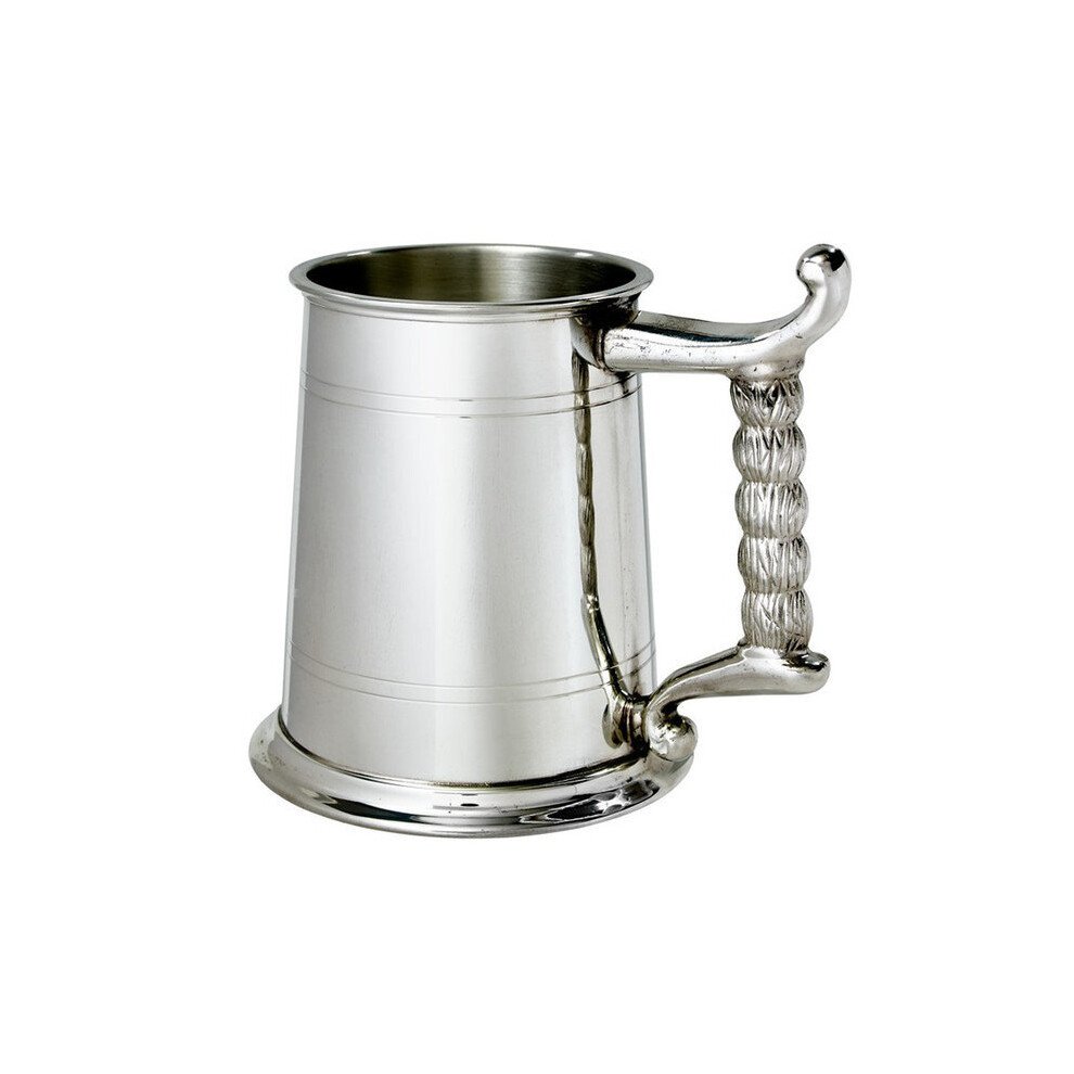 Rope handle one pint pewter tankard