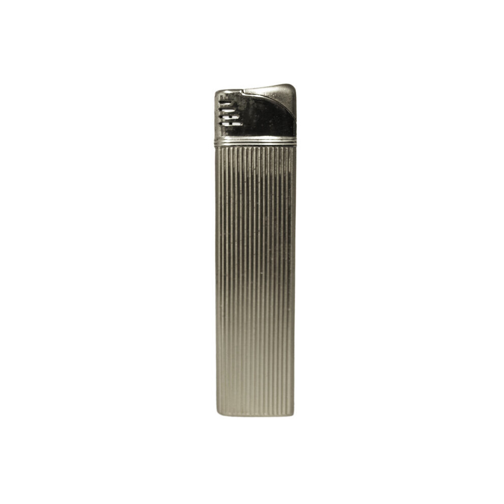 Knight Silver Pinstripe Electronic Gas Lighter