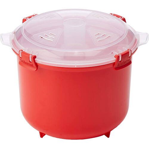 Microwave Rice Cooker, 2.6 L - Red/Clear 1