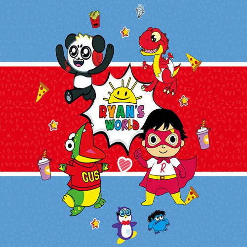 (Background-1pcs) Ryan's World Theme Party Decor Tableware Banners