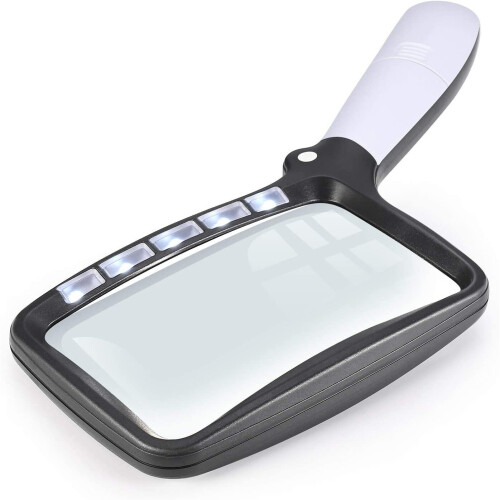 Rectangular Magnifying Glass LED with Light Magnifier Large Foldable Handheld With 1