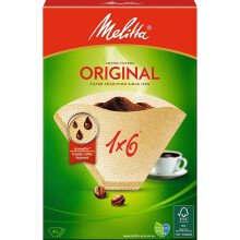 Filtros de café MELITTA 7915906 1x6 - Aroma marrom natural - Compatível com café moído - Para cafeteira