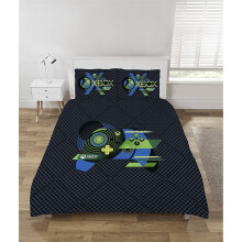 Official Xbox Double Duvet Cover Set - Reversible Bedding with Logo Front & All-Over Icon Pattern (200x200cm + 50x75cm Pillowcase)