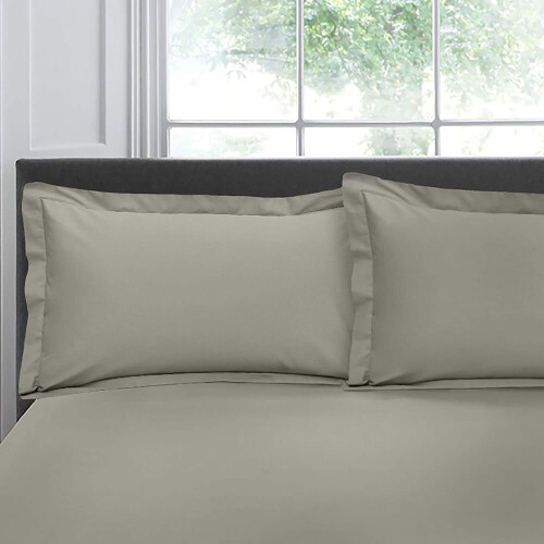(Silver) Appletree 100% Cotton Percale 200 Thread Count Oxford Pillow Case