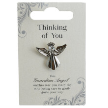 Thinking Of You Silver Coloured Angel Pin With Gem Stone Sentimental Gift Idea