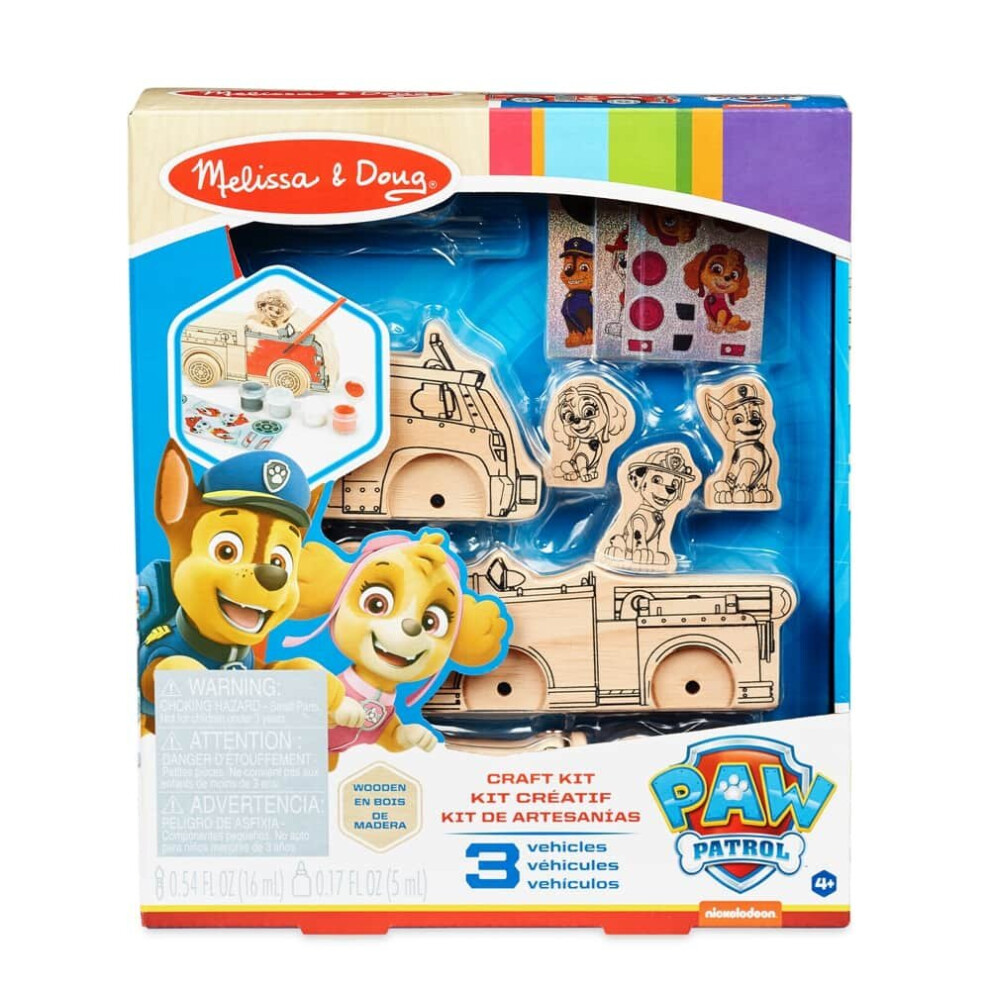 Melissa & Doug Multicolour Paw Patrol Wooden Craft Kit - Vehicles