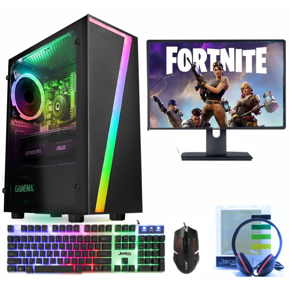 Fast Gaming PC Bundle Core i5 16GB 480GB SSD Windows 10 Nvidia GT1030