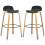 2X Black Bar Stools UK Furniture Pub Kitchen , Best 2