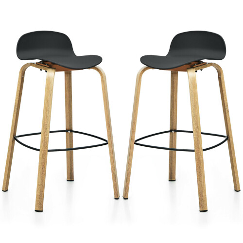 2X Black Bar Stools UK Furniture Pub Kitchen , Best 1
