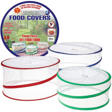 【Updated Version】Food Covers by , Set of 3 Reusable Collapsible Pop Up Food Cover Kitchen Outdoor