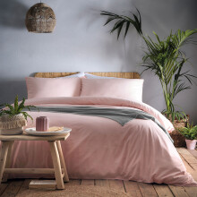 (Coral, Super King) Appletree Cassia 180 Thread Count 100% Cotton Percale Duvet Cover Set