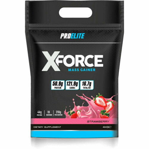 (Strawberry) Pro Elite X Force 4Kg Weight Mass Protein Gainer