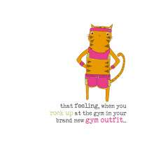 New Gym Outfit Sparkle Finished Greeting Card By Dandelion Stationery Cards