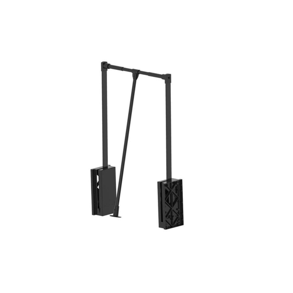(Black, 600mm-830mm) Lift / Pull Down Wardrobe Rail