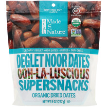 Made in Nature, Bio Getrocknete Deglet Noor Datteln, entsteint, sonnengetrocknet, 8 Unzen (227 g)