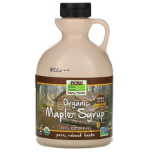 NOW Foods, Vraie Nourriture, Sirop d'Érable Biologique, Grade A, Couleur Foncée, 32 fl oz (946 ml)