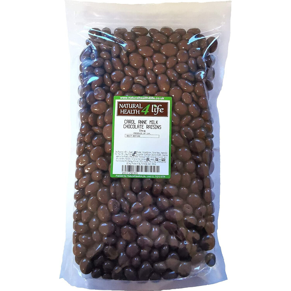 Carol Anne - Milk Chocolate Covered Raisins - 1Kg With Free P&P