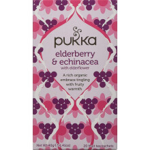Pukka Elderberry & Echinacea, Organic Herbal Fruit Tea (4 Pack, 80 Tea Bags)