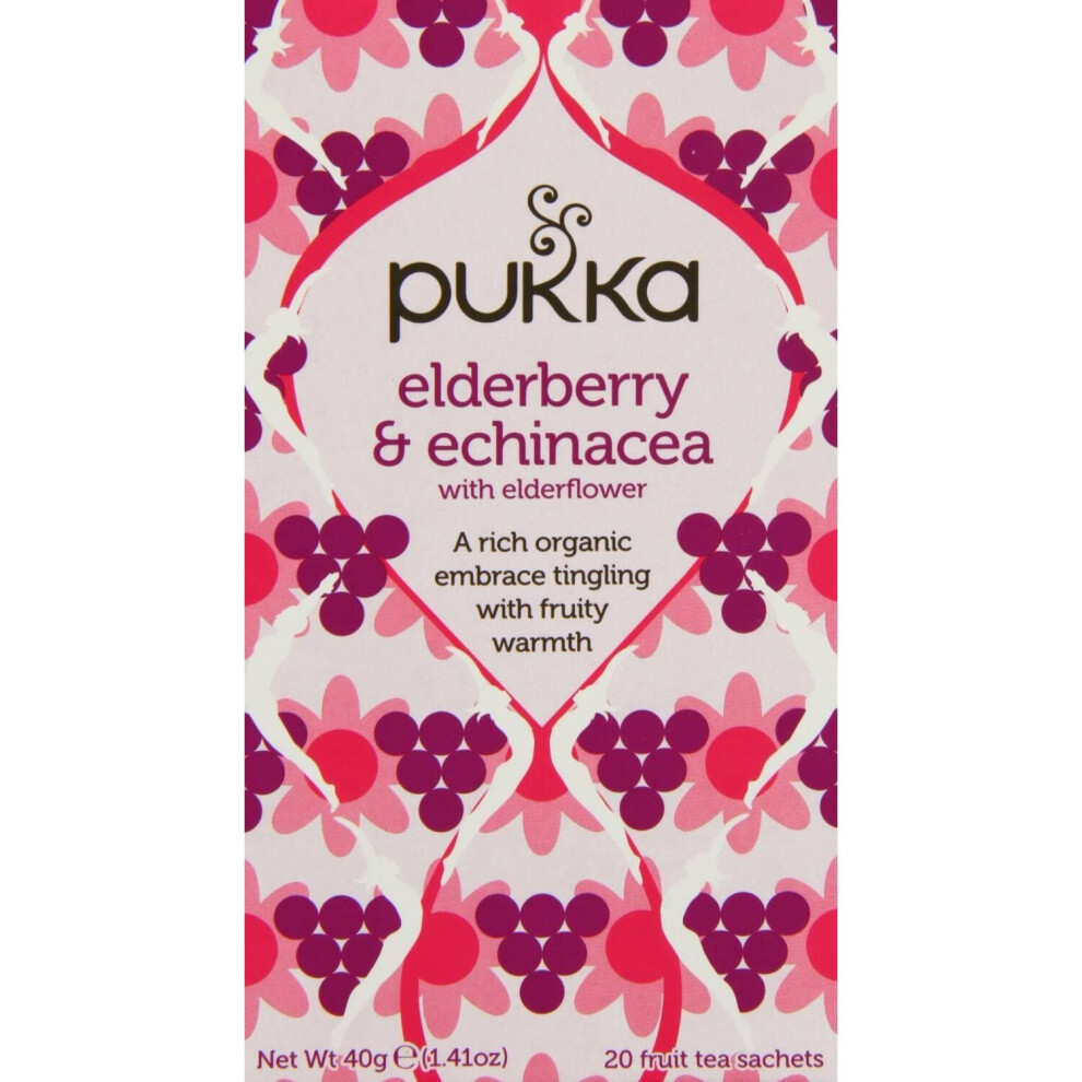 Pukka Herbal AYURVEDA Organic Elderberry & Echinacea - R 20bags (Pack of 8)