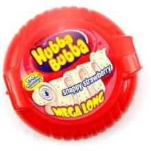 WRIGLEY'S HUBBA Bubba Strawberry MEGA Long Tape (Pack of 12)