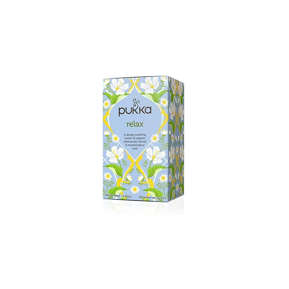 Pukka Herbal Teas Relax - Caffeine Free - Case of 6 - 20 Bags