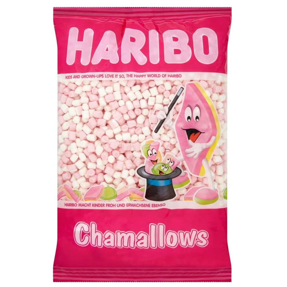 Haribo Mini Marshmallows Pink and White, Chamallows Bulk Sweets, 1 kg