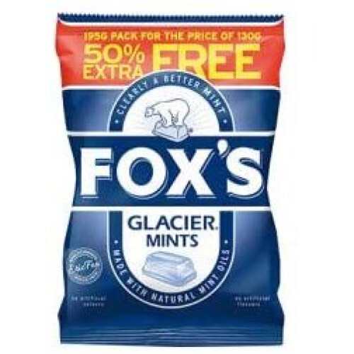 FOX'S Glacier Mints Bag 195G (Pack of 12)