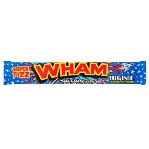 Wham Wham Original Raspberry Flavour Chew Bar 50 x 25gram