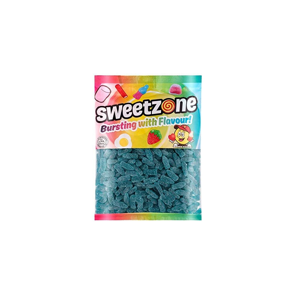 SWEETZONE Fizzy Blue Raspberry Bottles Bags 1kg Halal