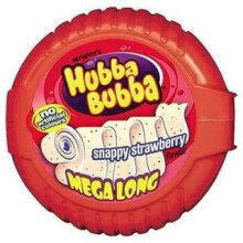 Wrigley's Hubba Bubba Snappy Strawberry Flavour Mega Long 56G x Case of 12