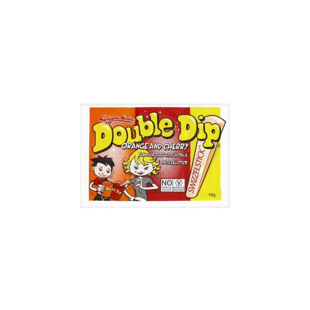 Swizzels Matlow Double Dip Swizzelstick Orange and Cherry 19g (Pack of 36)