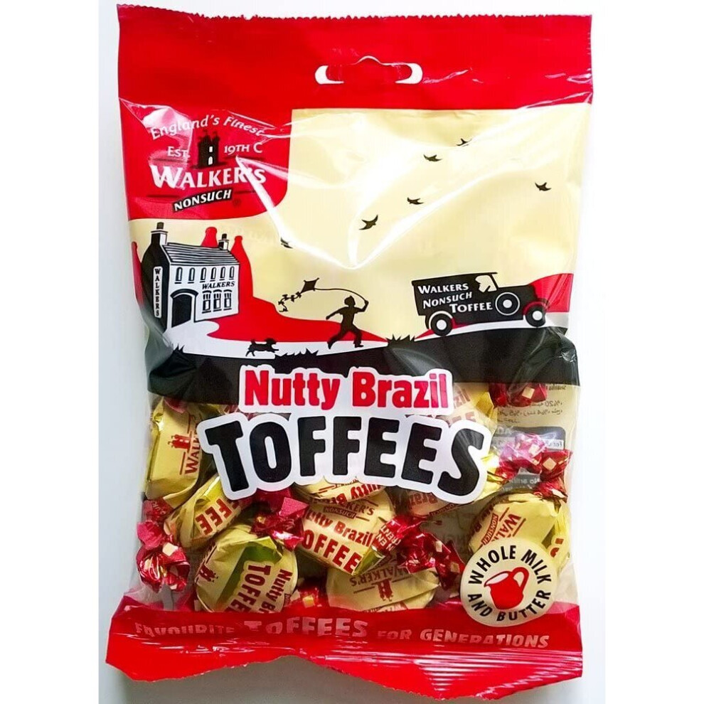 Walkers Nutty Brazil Toffees - 6 x 150gm