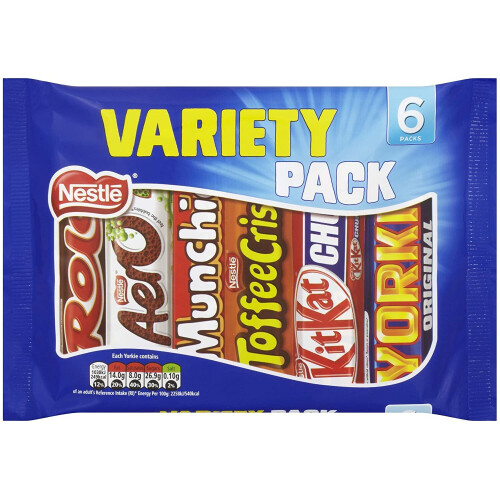 Nestle Nestle Mixed Chocolate Bar Multipack (6xStd) 264g
